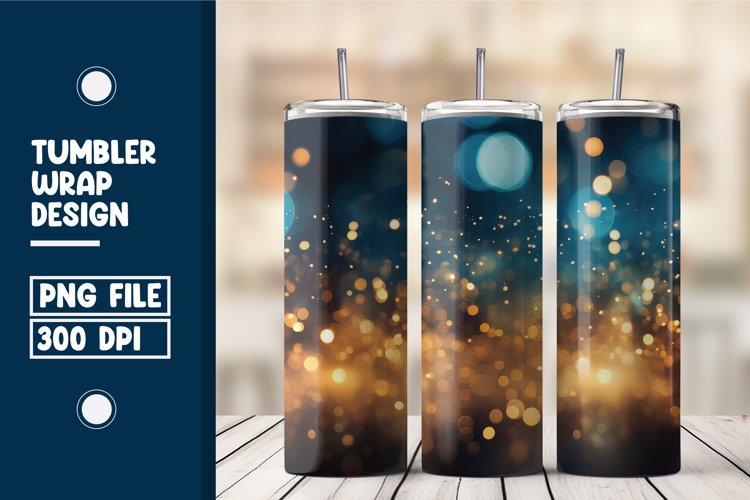 Bokeh Lights Tumbler Wrap design