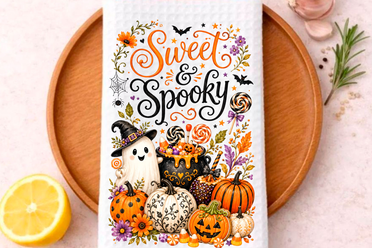 Halloween Kitchen Towel PNG, Funny Halloween PNG,