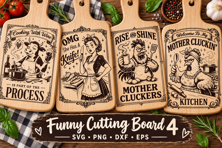 Funny Cutting Board SVG, Sassy Farmhouse Kitchen Humor