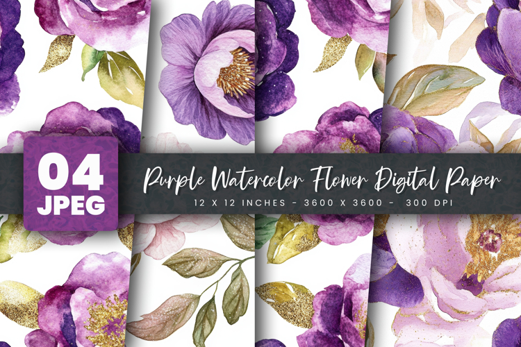 Purple Flowers Clipart Image 6