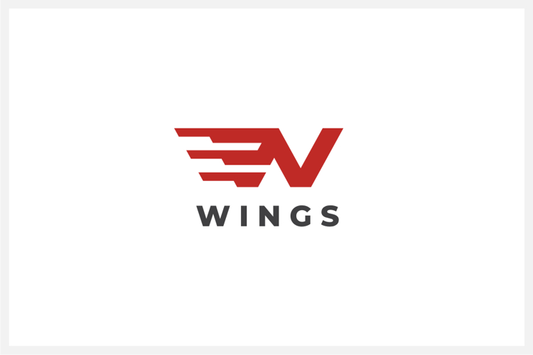 Wings Letter W Logo Design Vector