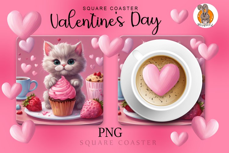 love, hearts, chocolate,coffee, fluffy kitty example image 1
