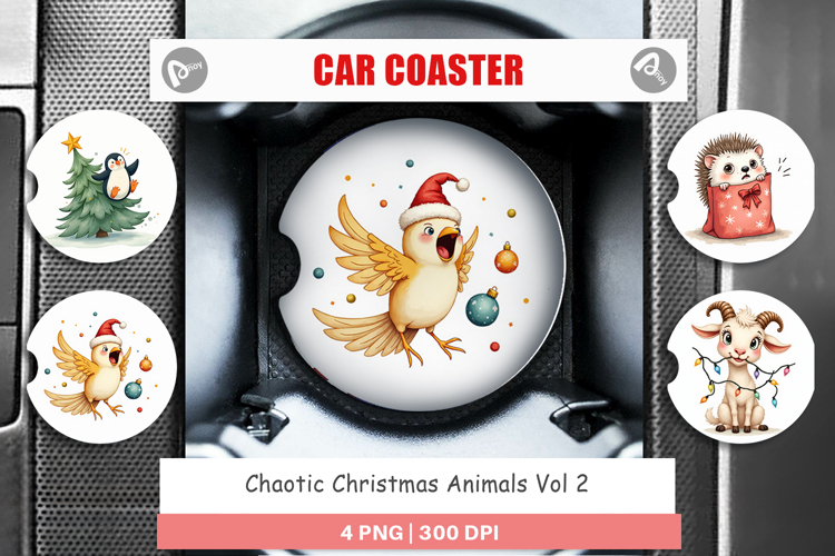 Car Coaster Chaotic Christmas Animals