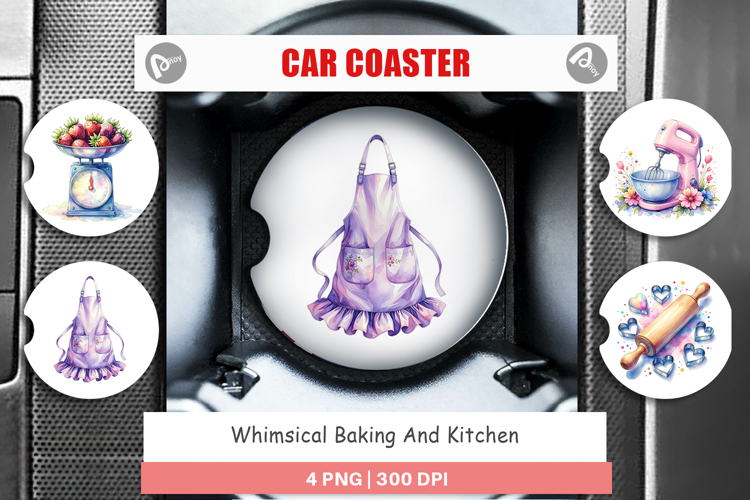Baking Queen Kitchen Car Coaster