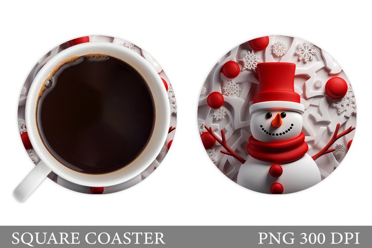 Snowman Round Coaster Design. Snowman Coaster Sublimation