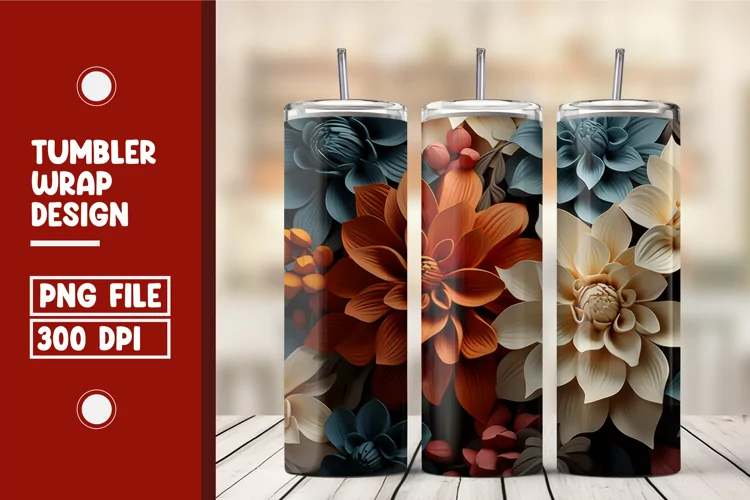 Flower Tumbler Wrap Design