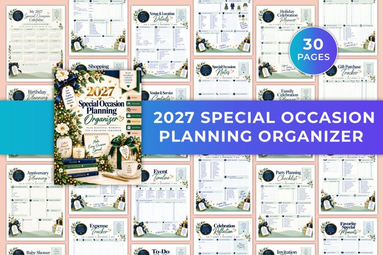 2027 Special Occasion Planning Organizer Kdp interiors example image 1
