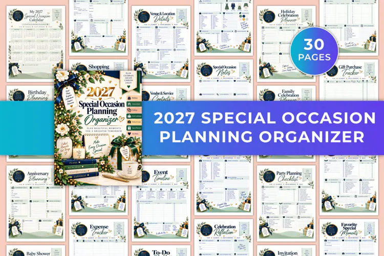 2027 Special Occasion Planning Organizer Kdp interiors