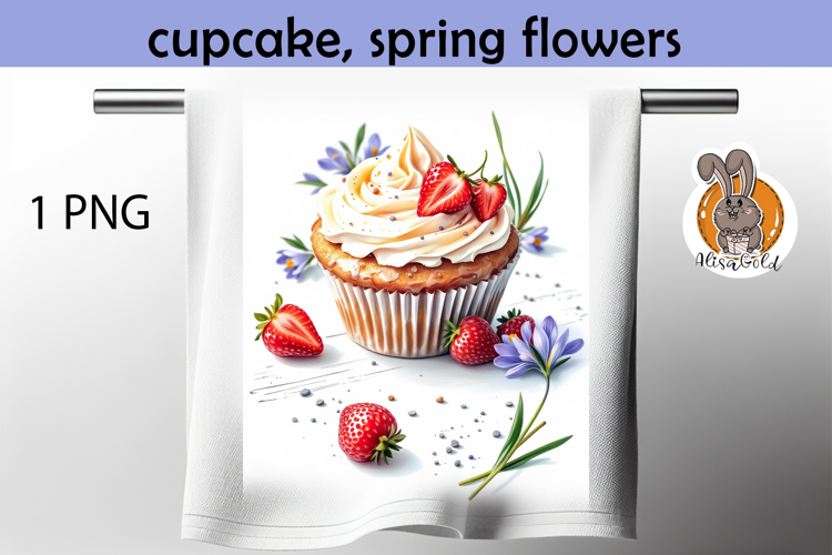 cupcake, spring flowers