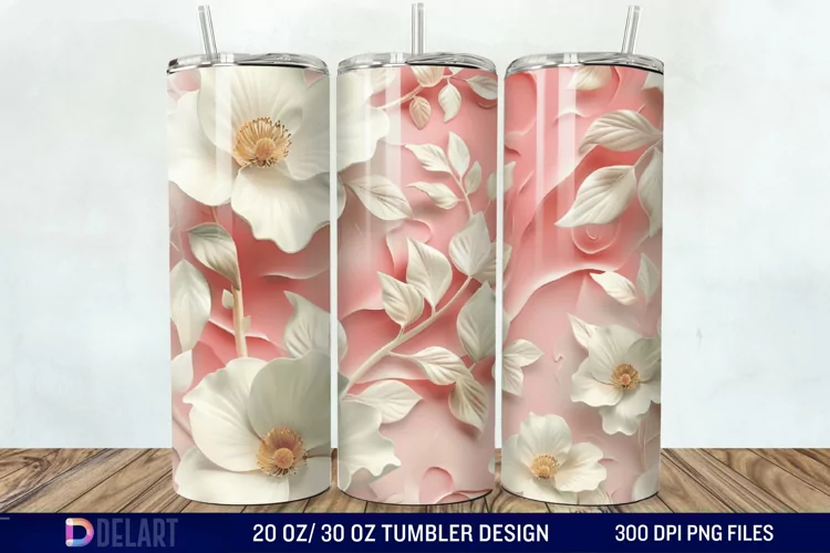 3D Floral Tumbler Wrap