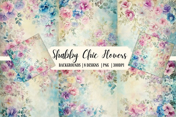Shabby Chic Flowers Background|sublimation Designs
