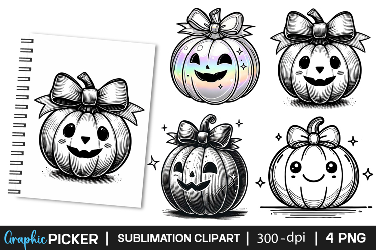 Halloween Iridescent Pumpkin Coquette PNG, Halloween Clipart