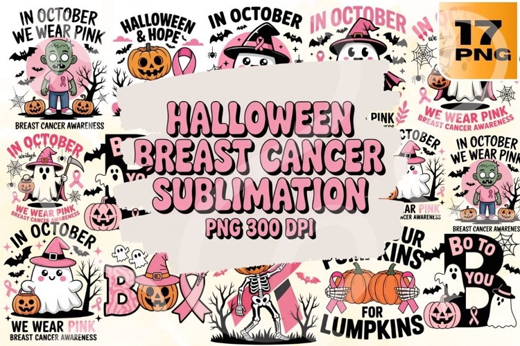 Halloween Breast Cancer PNG Bundle