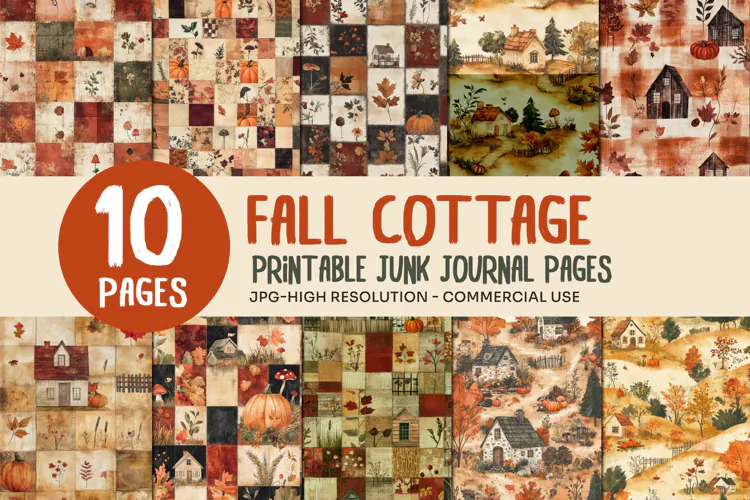 Fall Patchwork Junk Journal Pages