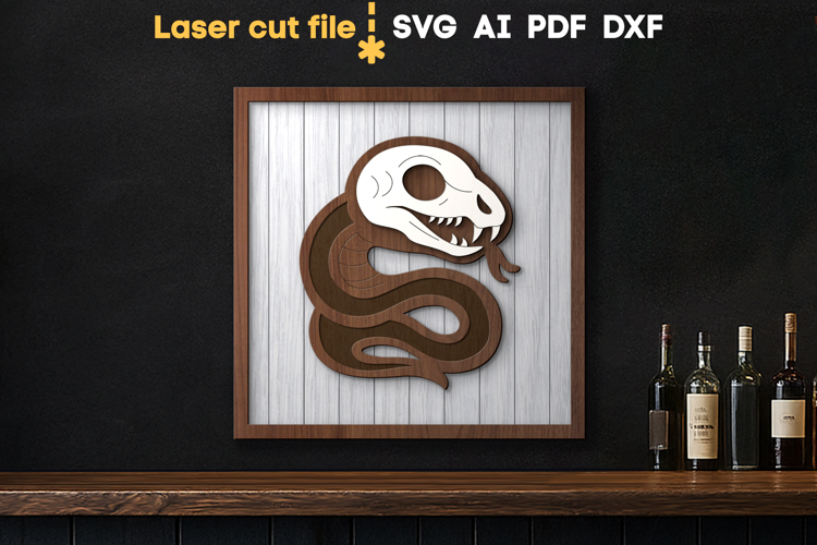 Halloween Snake Skull SVG laser cut file for Glowforge