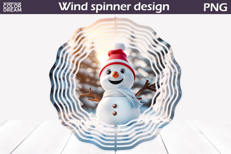 Snowman Wind Spinner | 3D Snowman Wind Spinner example image 1