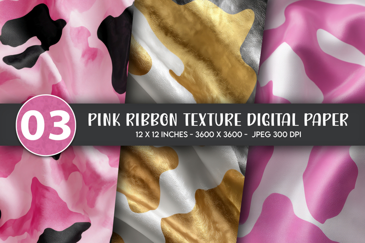 Pink Ribbon Texture Digital Paper