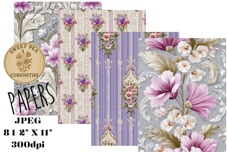 Purples, Paper, Shabby Chic, Papers, Junk Journal