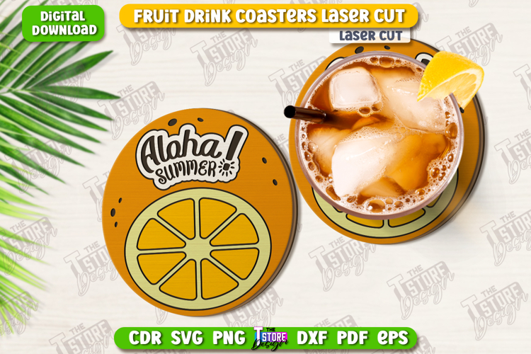 Fruit Coaster Laser Cut | Drinks Coasters | Kitchen Decor