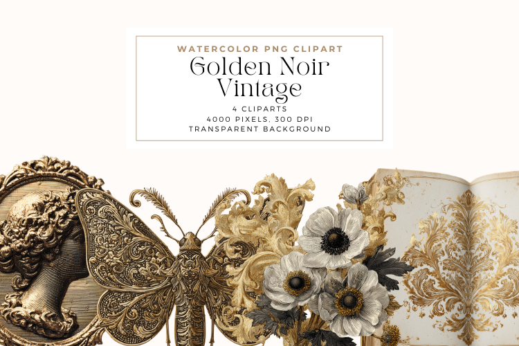 Golden Noir Vintage Cliparts