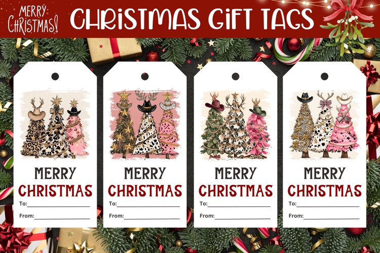 Rustic Christmas Tree Gift Tags, Christmas Tags Designs