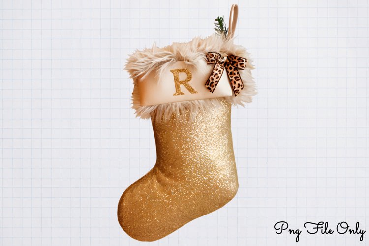Glitter Leopard Christmas Sublimation Clipart PNG
