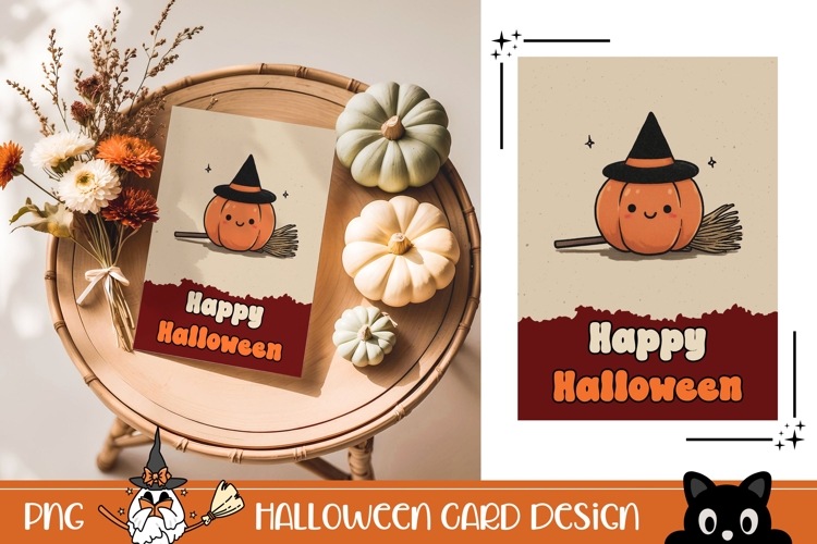 Cartoon Halloween Greeting Card, Halloween Pumpkin Wall Art