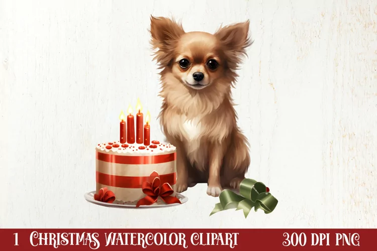 Pets Love Christmas Watercolor Clipart, Christmas PNG