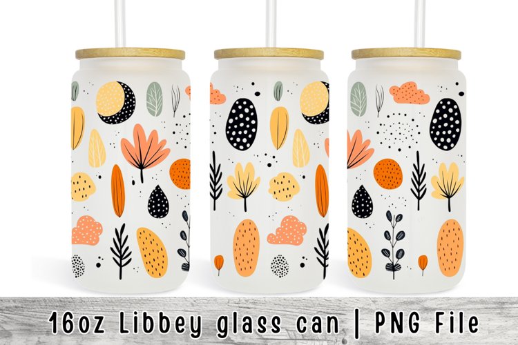 Boho Can Glass Wrap, Libbey Glass 16 oz Sublimation