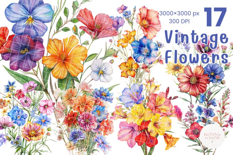 Vintage Flower Illustration Image 8