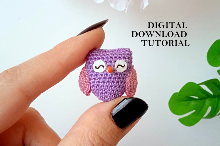 Miniature crochet owl making tutorial dollhouse amigurumi