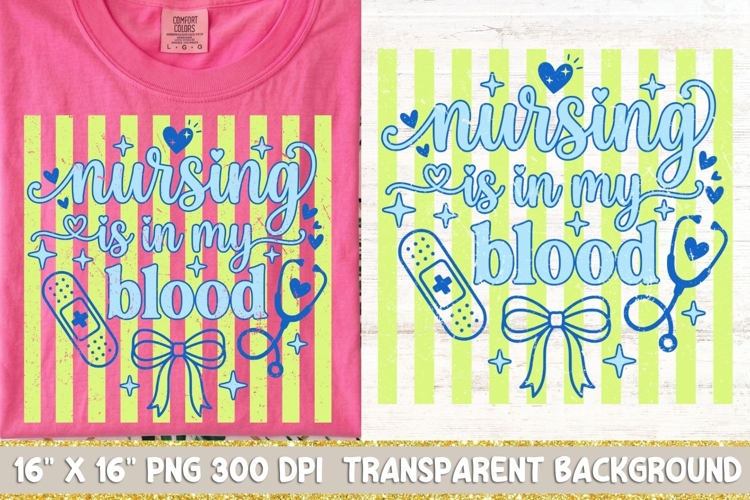 Preppy Striped Nurse PNG, Coquette Nurse Life png. example image 1