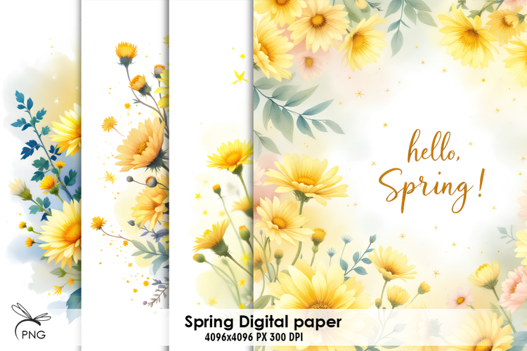 Spring digital paper, background clipart
