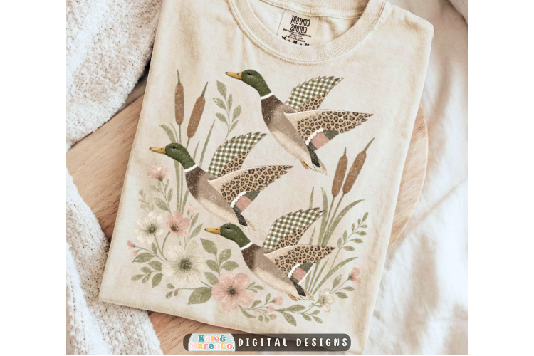 Floral Mallard Duck PNG | Mallard Duck Feathers PNG