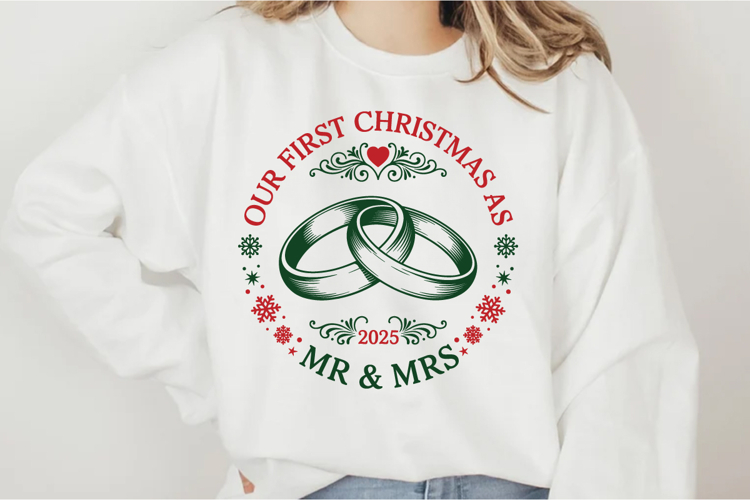 Our First Christmas As Mr. & Mrs 2025 Svg Design