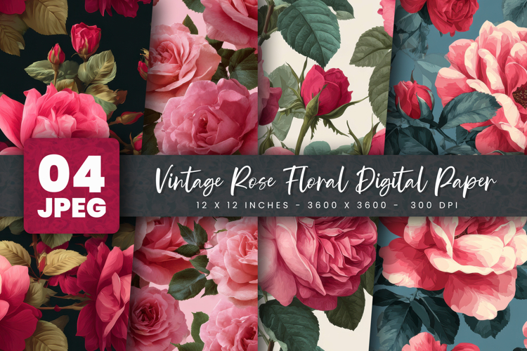 Vintage Rose Clipart Image 7