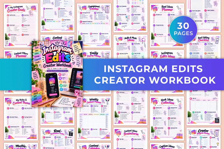 Instagram Edits Creator Workbook Kdp interiors