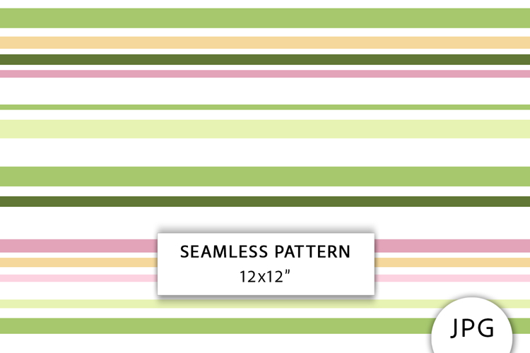 Watercolor Green Stripe Seamless Pattern