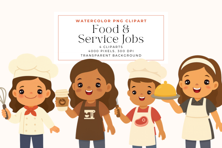 Food & Service Jobs: Occupations Clipart