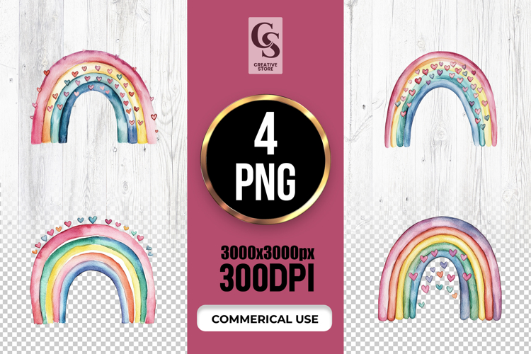 Watercolor Rainbow Clipart