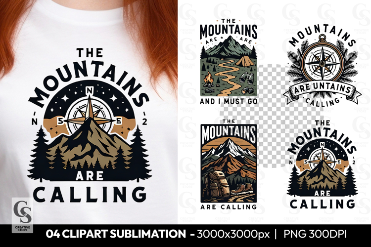 Mountains Calling Clipart sublimatoin PNG