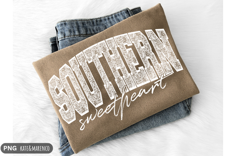 Southern Sweetheart PNG | Preppy Western Lace Design PNG
