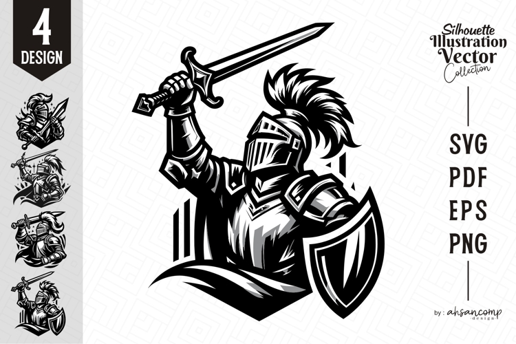Knight Silhouette Vector Bundle