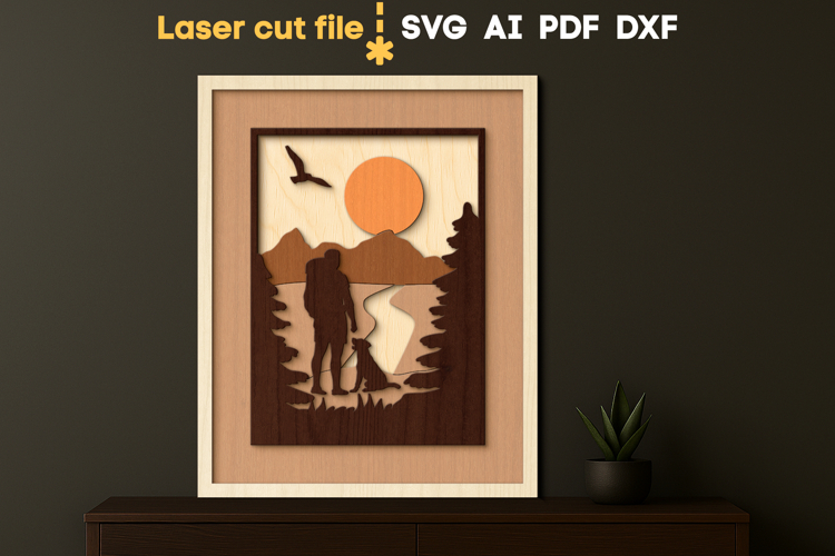 Camping Wall Art SVG laser cut files for Glowforge