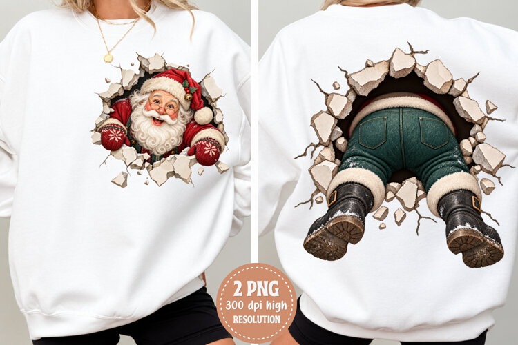 Christmas Gnome Through Wall PNG example image 1