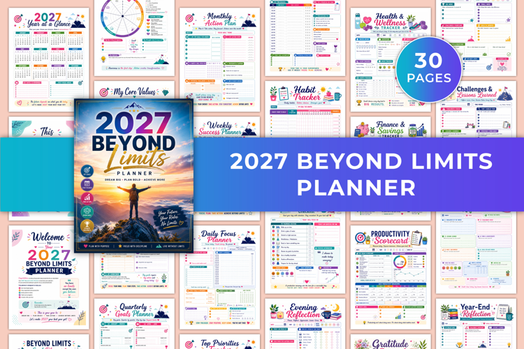 2027 Beyond Limits Planner | Goal Setting, Productivity