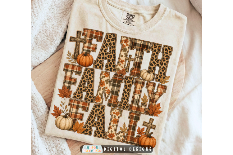 Faith Family Fall | Preppy Thanksgiving Autumn Boutique PNG