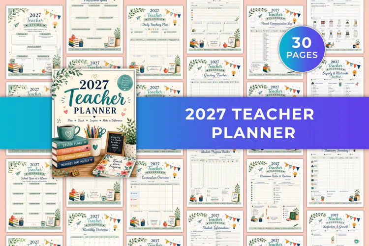 2027 Teacher Planner kdp interiors