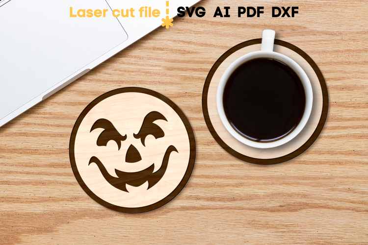 Halloween Coaster SVG laser cut file for Glowforge