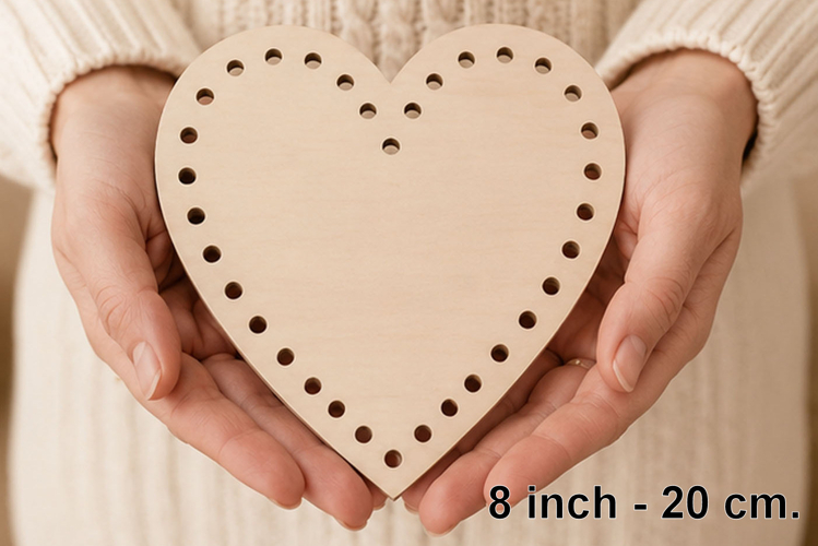 Heart basket base digital file 8 inch 20 cm. crochet wicker